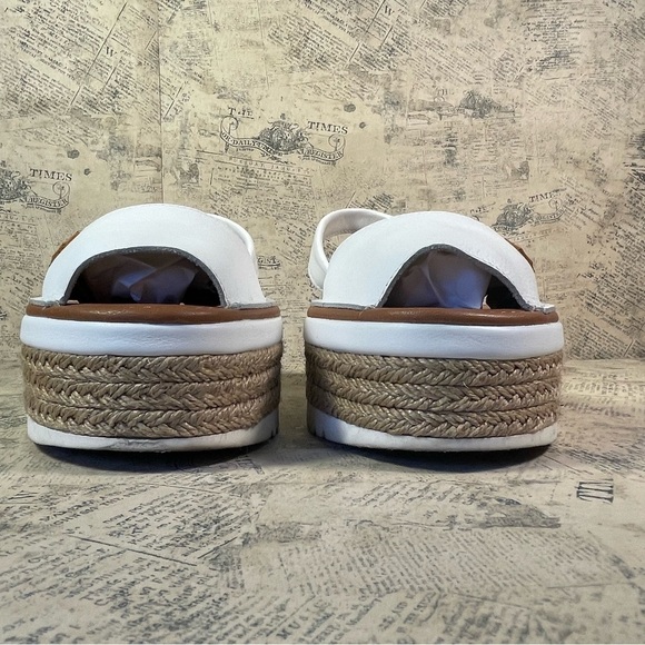 POPA WHITE  SAONA PLATFORM MENORCAN SANDALS - Picture 3 of 13